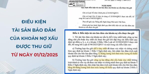 Điều kiện tài sản đảm bảo của khoản nợ xấu được thu giữ từ ngày 01/12/2025