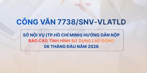 Công văn 7738/SNV-VLATLD – Sở Nội vụ (Thành phố Hồ Chí Minh) hướng dẫn nộp Báo cáo tình hình sử dụng lao động 06 tháng đầu năm 2026